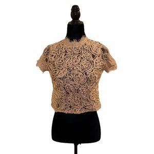 Zara lace light pink top NWT